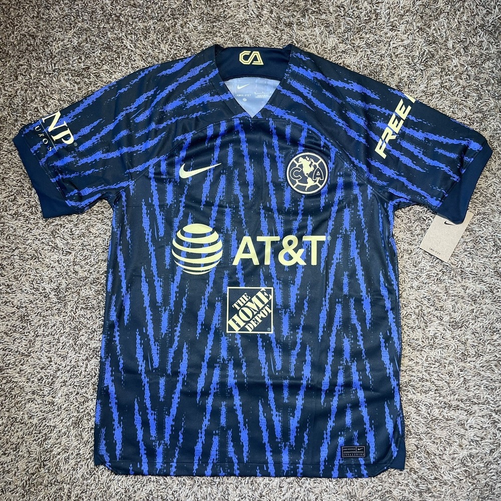 Nike Club America Away Soccer Jersey Kit Men's Size Medium Blue DJ7672-455 NEW